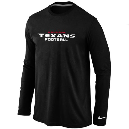 Nike Houston Texans Authentic Font Long Sleeve NFL T-Shirt - Black